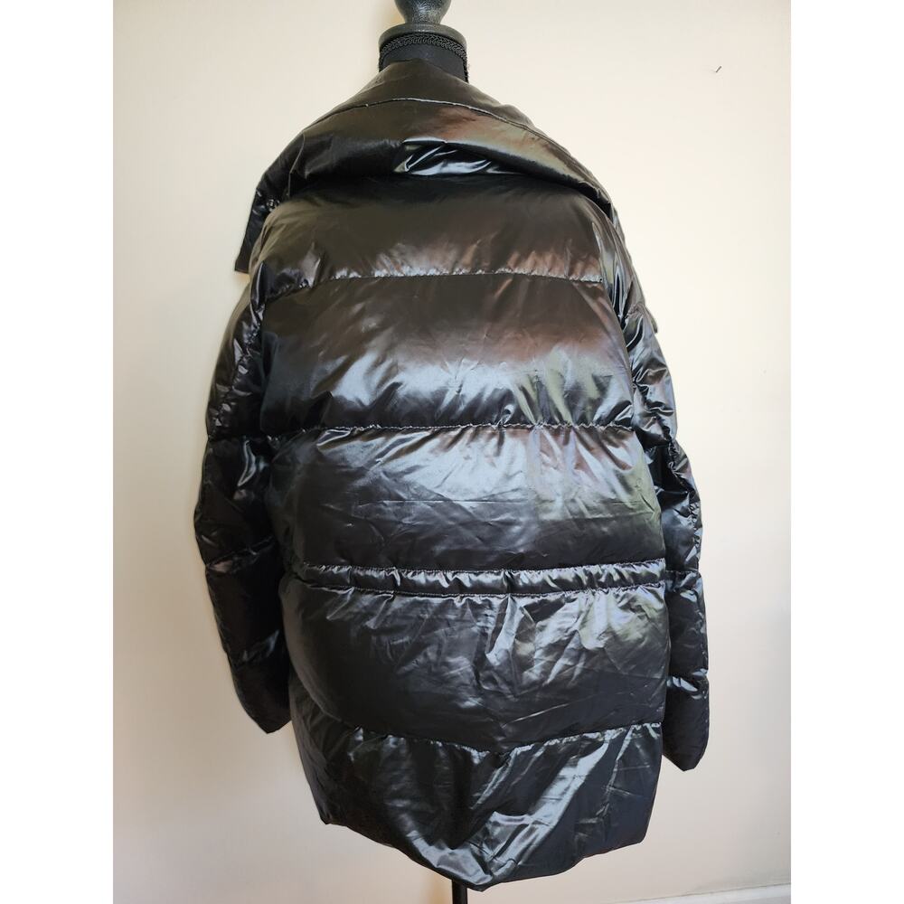 Lands' End Women's XL Black Puffer Down Button Front Jacket‎ Winter Cozy - Picture 6 of 10